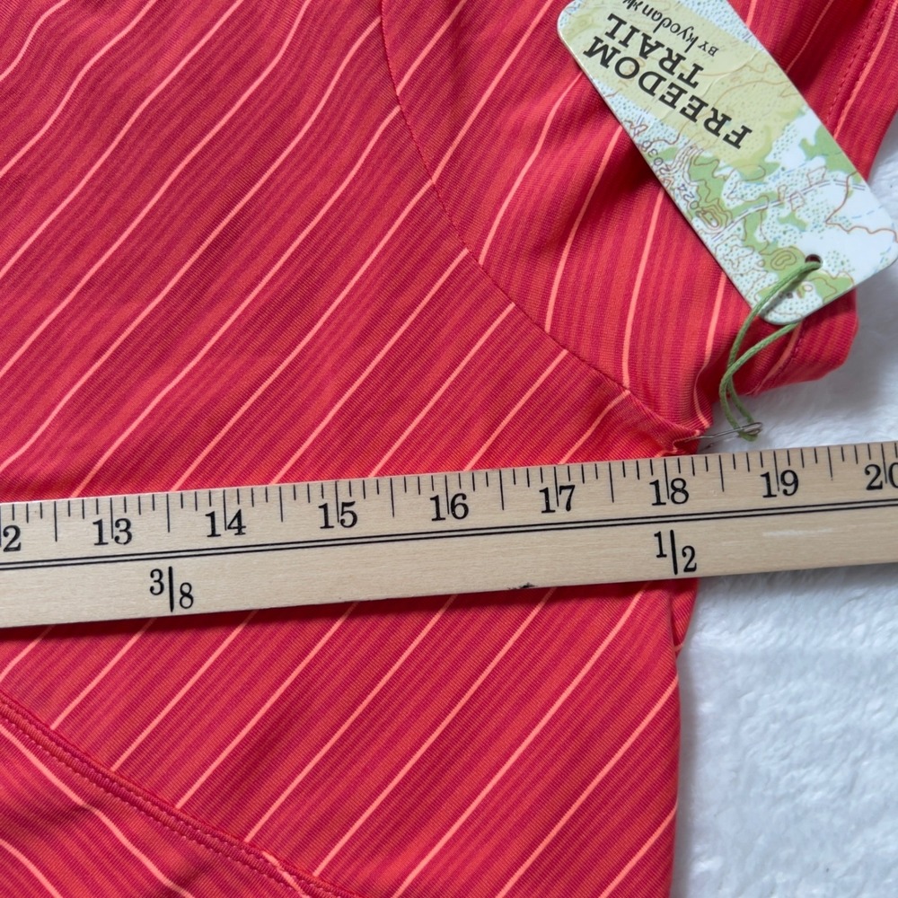 Freedom Trail V-Neck Short Sleeve Dress Women L Red Striped Activewear Athletic - Picture 8 of 11